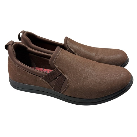 Clarks Shoes - Clarks Cloudsteppers Loafers Women 11‎ Slip On Brown Faux Leather Comfort Shoes